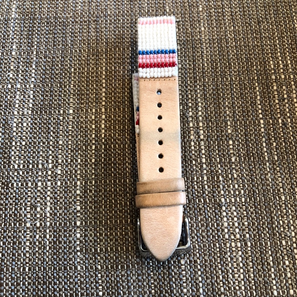 Fossil 18mm Leather/ Beaded Watch Strap